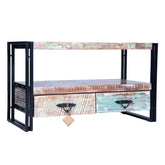 Aspen Indian Metal and Reclaimed Wood Rustic TV Stand C6